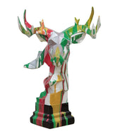 Deer Head Multicolor Geometric Sculpture