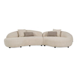 Delvan Contemporary Beige Fabric Right Facing Chaise Sectional Sofa