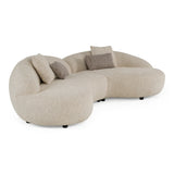 Delvan Contemporary Beige Fabric Right Facing Chaise Sectional Sofa