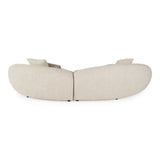 Delvan Contemporary Beige Fabric Right Facing Chaise Sectional Sofa