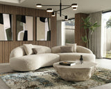 Delvan Contemporary Beige Fabric Right Facing Chaise Sectional Sofa