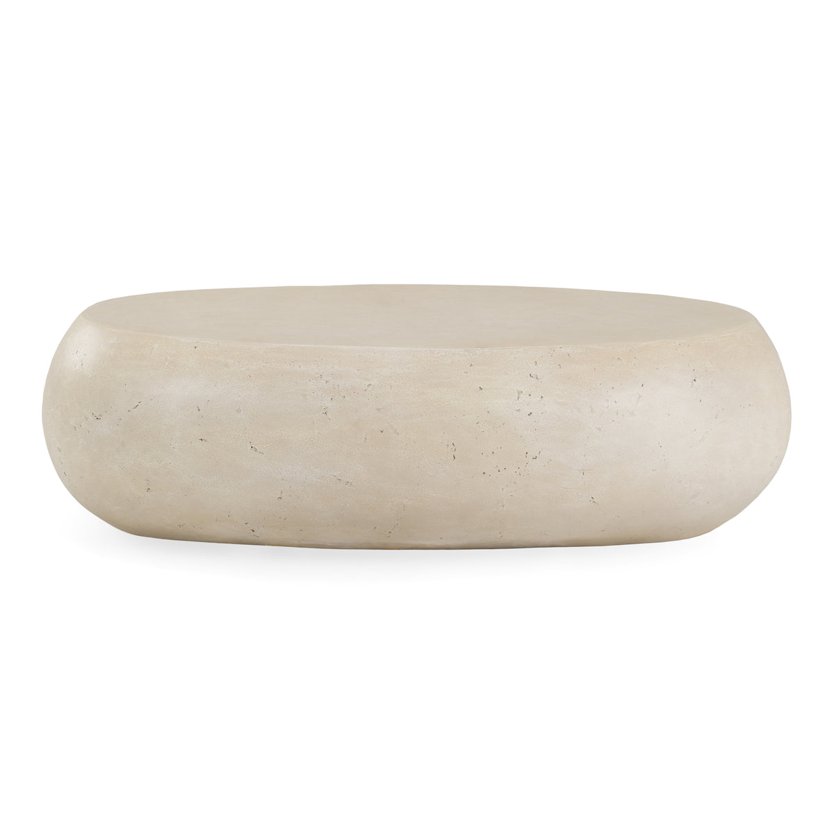 Denny Modern Beige Fiberform Large Oval Coffee Table