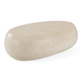 Denny Modern Beige Fiberform Large Oval Coffee Table