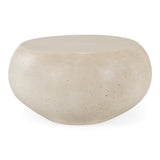 Denny Modern Beige Fiberform Large Oval Coffee Table