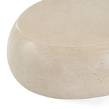 Denny Modern Beige Fiberform Large Oval Coffee Table