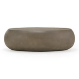Denny Modern Grey Fiberform Large Oval Coffee Table