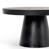 Desoto Modern Black Concrete Round Coffee Table