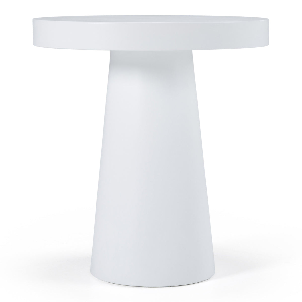 Desoto Modern White Concrete Round End Table