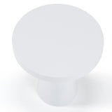 Desoto Modern White Concrete Round End Table