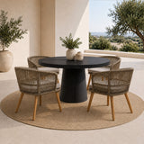 Desoto Modern Black Concrete Round Dining Table