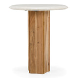 Dillinger Modern White Marble + Mango Wood End Table