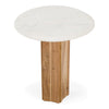Dillinger Modern White Marble + Mango Wood End Table