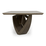 Dollemore Modern Faux Travertine Ceramic + Antique Brass Dining Table