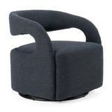 Dowsett Modern Charcoal Fabric Swivel Accent Chair