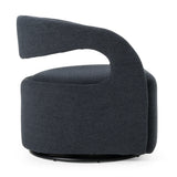 Dowsett Modern Charcoal Fabric Swivel Accent Chair
