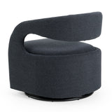 Dowsett Modern Charcoal Fabric Swivel Accent Chair