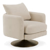 Doyle Modern Cream Fabric + Gold Accent Chair