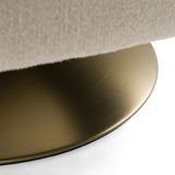 Doyle Modern Cream Fabric + Gold Accent Chair