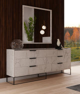 Marbella Italian Modern White Faux Marble 4-Piece Bedroom Set