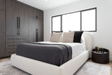 Modrest Liam Modern Ivory Fabric Upholstered Bed