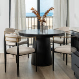 Desoto Modern Black Concrete Round Dining Table
