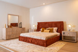 Roma Modern Faux Travertine + Gold Dresser