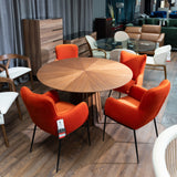 Weiss Mid-Century Modern Walnut Round Dining Table