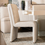 Bounty Modern Beige Fabric + Antique Brass Dining Chair (Set of 2)