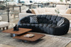 Yolonda Modern Curved Black Fabric Sofa