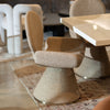 Neptune Contemporary Beige Fabric + Brushed Brass Dining Chair