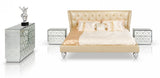 Monica Modern Champagne Leather Bed