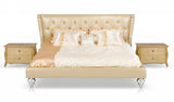 Monica Modern Champagne Leather Bed