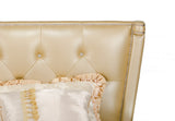 Monica Modern Champagne Leather Bed