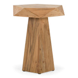 Duffy Modern Acacia Pentagon End Table