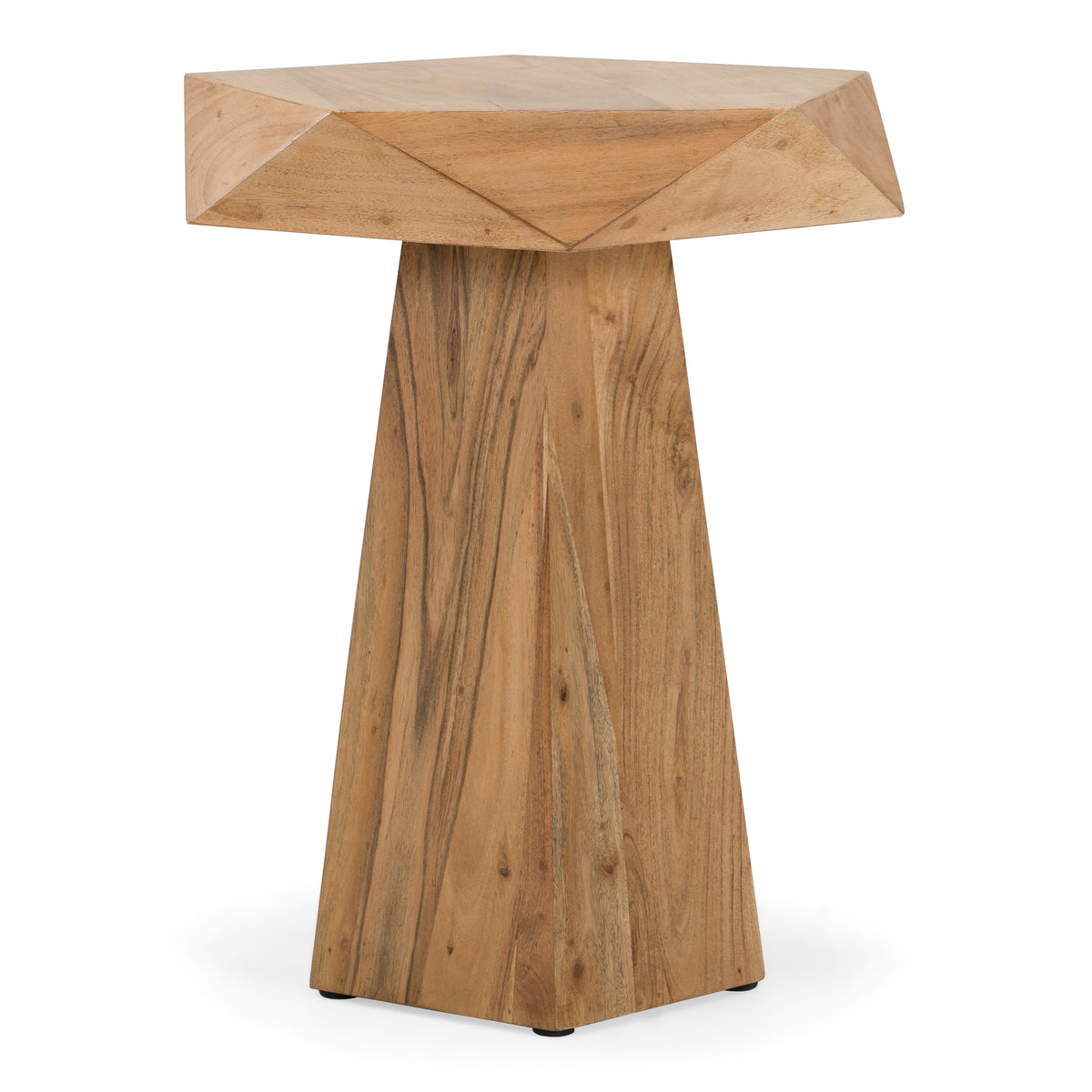 Duffy Modern Acacia Pentagon End Table
