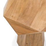 Duffy Modern Acacia Pentagon End Table