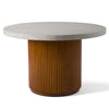 Duncan Modern Faux Concrete + Walnut Round Dining Table