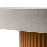 Duncan Modern Faux Concrete + Walnut Round Dining Table