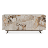Dunster Contemporary Beige Ceramic + Metallic Grey Buffet