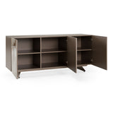 Dunster Contemporary Beige Ceramic + Metallic Grey Buffet