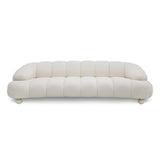 Duran Contemporary White Fabric 4-Seater Sofa