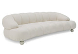 Duran Contemporary White Fabric 4-Seater Sofa