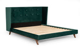 Durango Modern Green Fabric & Walnut Bed