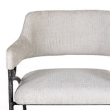 Ector Modern Off-White Fabric + Forged Metal Accent Chair
