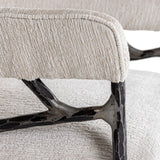 Ector Modern Off-White Fabric + Forged Metal Accent Chair