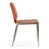 Eileen Modern Cognac Eco-Leather Dining Chair (Set of 2)
