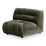 Elias Modern Green Fabric Curved Modular Sectional Sofa-5-Piece Sectional
