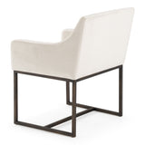Elijah Modern Beige & Copper Antique Brass Dining Chair