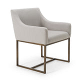 Elijah Modern Grey & Copper Antique Brass Dining Chair