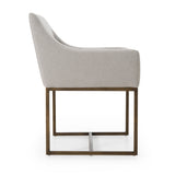 Elijah Modern Grey & Copper Antique Brass Dining Chair